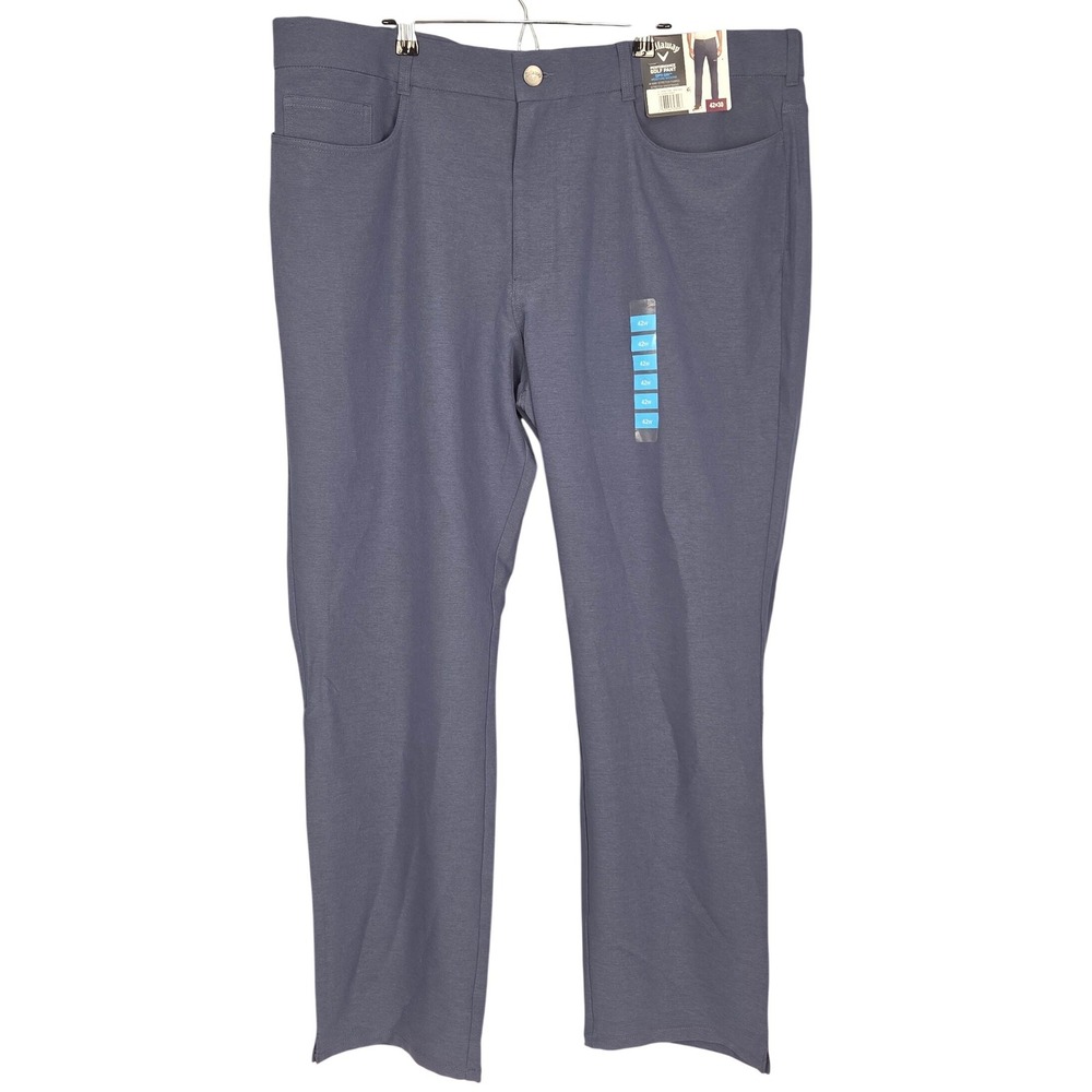 Callaway Performance Golf Pant Mens 42x30 Blue Opti-Dri Straight Leg Stretch NEW